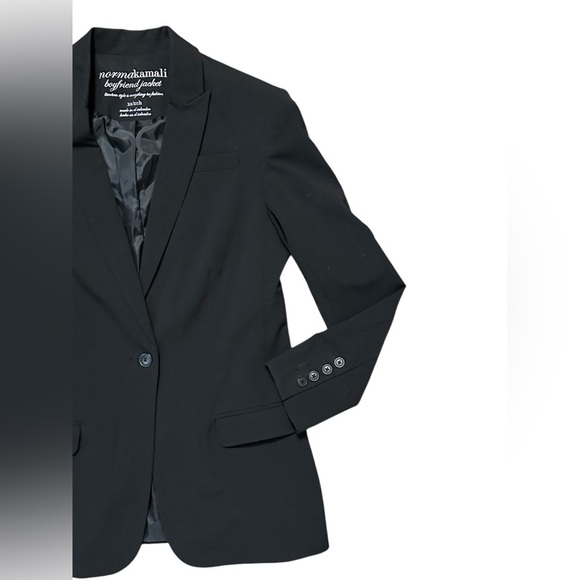 NORMA KAMALI Blazer Black Boyfriend Cut Jacket - Size Small - Picture 5 of 7